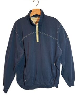 Cutter & Buck Beacon Men's 1/4 Zip Navy Knit Pullover Athleisure Logo Golf Sz XL